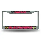 Rico Chicago Blackhawks Glitter Chrome License Plate Frame Fcgl7701