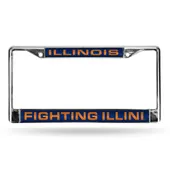 Rico Illinois Fighting Illini Laser Chrome 12 X 6 License Plate Frame Fcl400101