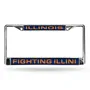 Rico Illinois Fighting Illini Laser Chrome 12 X 6 License Plate Frame Fcl400101