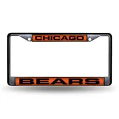 Rico Chicago Bears Black Laser Chrome 12 X 6 License Plate Frame Fclb1201