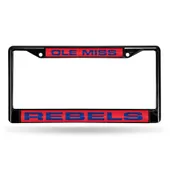 Rico Mississippi Rebels Black Laser Chrome 12 X 6 License Plate Frame Fclb160201