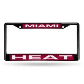 Rico Miami Heat Black Laser Chrome 12 X 6 License Plate Frame Fclb77001