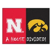 Fan Mats Nebraska / Iowa House Divided Rug - 34 In. X 42.5 In.