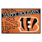 Fan Mats Cincinnati Bengals Starter Accent Rug - 19In. X 30In. Happy Holidays Starter Mat