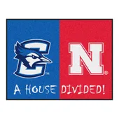 Fan Mats Creighton / Nebraska House Divided Rug - 34 In. X 42.5 In.