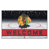 Fan Mats Chicago Blackhawks Rubber Door Mat - 18In. X 30In.