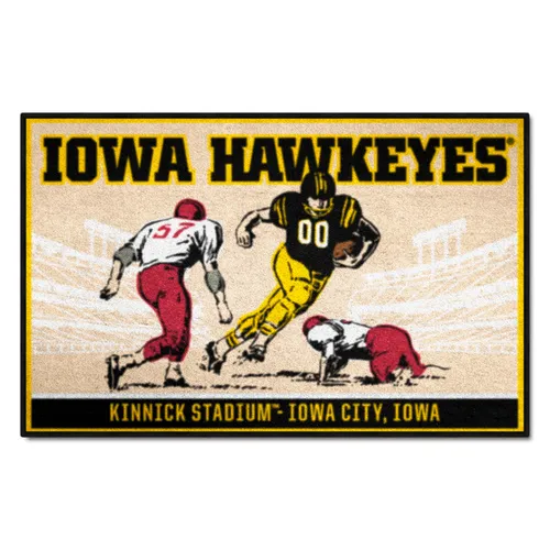 Fan Mats Iowa Hawkeyes Starter Accent Rug - 19In. X 30In. Ticket Stub Starter Mat