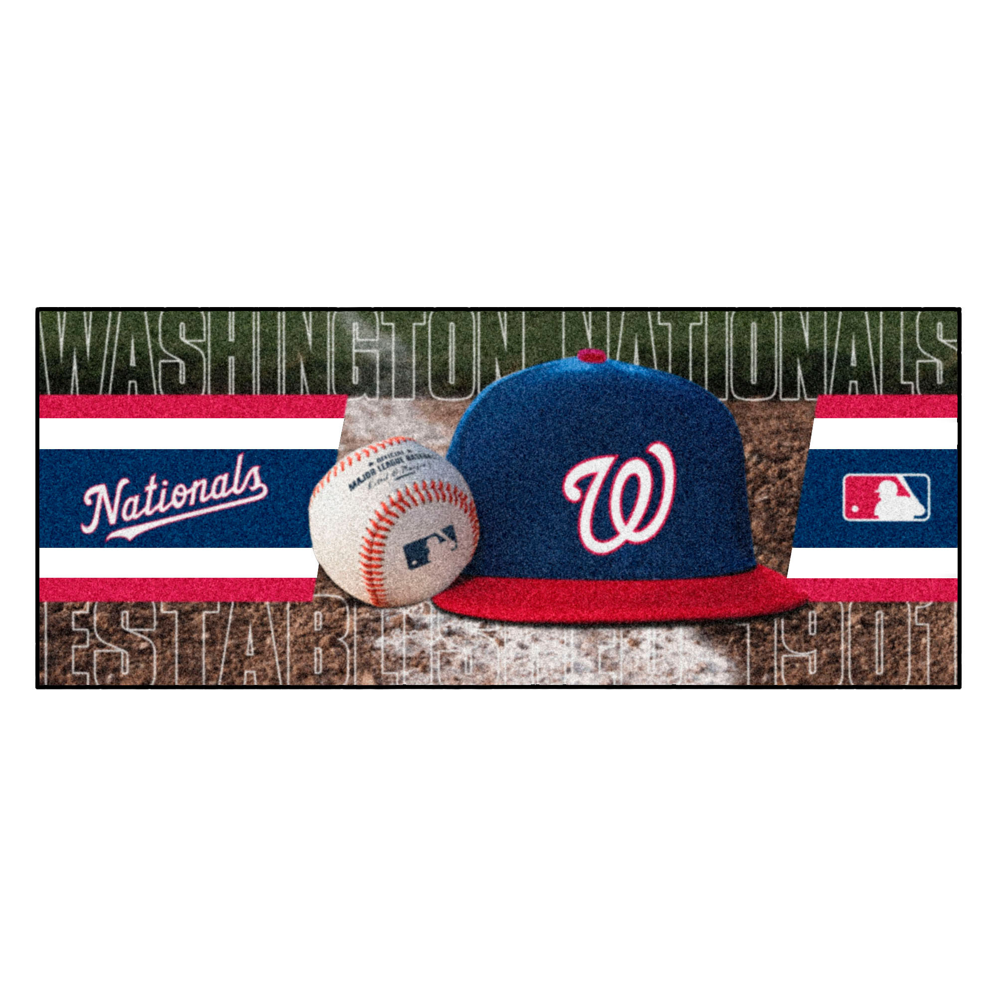 Nationals Rug E188662 Fan Mats Washington Nationals Baseball Runner Rug - 30In. X 72In.