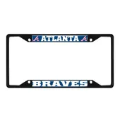 Fan Mats Atlanta Braves Metal License Plate Frame Black Finish