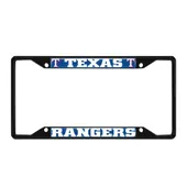 Fan Mats Texas Rangers Metal License Plate Frame Black Finish