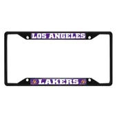 Fan Mats Los Angeles Lakers Metal License Plate Frame Black Finish