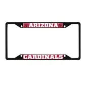 Fan Mats Arizona Cardinals Metal License Plate Frame Black Finish