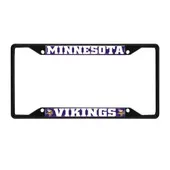 Fan Mats Minnesota Vikings Metal License Plate Frame Black Finish