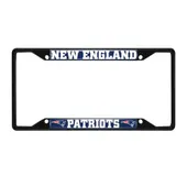 Fan Mats New England Patriots Metal License Plate Frame Black Finish