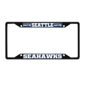 Fan Mats Seattle Seahawks Metal License Plate Frame Black Finish