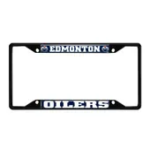 Fan Mats Edmonton Oilers Metal License Plate Frame Black Finish