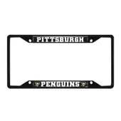 Fan Mats Pittsburgh Penguins Metal License Plate Frame Black Finish