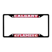 Fan Mats Calgary Flames Metal License Plate Frame Black Finish