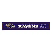 Fan Mats Baltimore Ravens Team Color Street Sign Decor 4In. X 24In. Lightweight