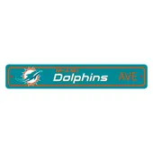 Fan Mats Miami Dolphins Team Color Street Sign Decor 4In. X 24In. Lightweight