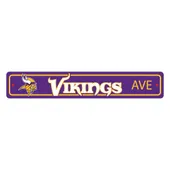 Fan Mats Minnesota Vikings Team Color Street Sign Decor 4In. X 24In. Lightweight