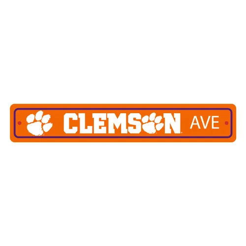 Fan Mats Clemson Tigers Team Color Street Sign Decor 4In. X 24In. Lightweight