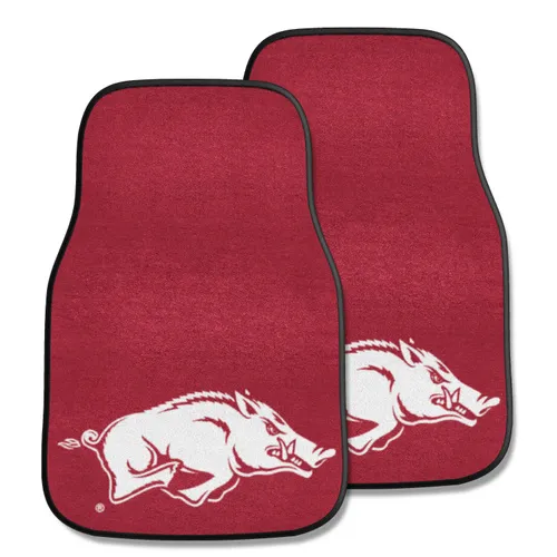 Fan Mats Arkansas Razorbacks Carpet Car Mat Set - 2 Pieces