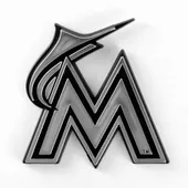 Fan Mats Miami Marlins Molded Chrome Plastic Emblem