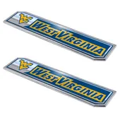 Fan Mats West Virginia Mountaineers 2 Piece Heavy Duty Aluminum Embossed Truck Emblem Set