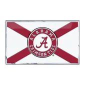 Fan Mats Alabama Crimson Tide State Flag Aluminum Embossed Emblem