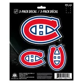 Fan Mats Montreal Canadiens 3 Piece Decal Sticker Set