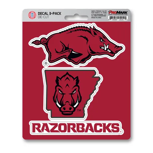 Fan Mats Arkansas Razorbacks 3 Piece Decal Sticker Set - Soccer ...