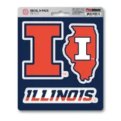 Fan Mats Illinois Illini 3 Piece Decal Sticker Set