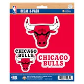 Fan Mats Chicago Bulls 3 Piece Decal Sticker Set