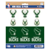 Fan Mats Milwaukee Bucks 12 Count Mini Decal Sticker Pack