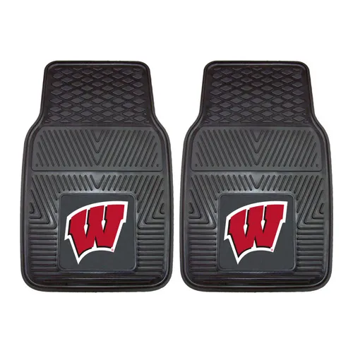 Fan Mats Wisconsin Badgers Heavy Duty Car Mat Set - 2 Pieces