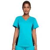 Cherokee Workwear Women V-Neck Knit Panel Top WW2875