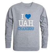 W Republic I Love Crewneck University Of Alabama At Huntsville Chargers 552-495