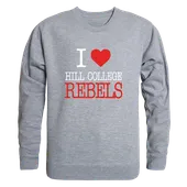 W Republic I Love Crewneck Hill College Rebels 552-523