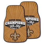 Fan Mats New Orleans Saints Front Carpet Car Mat Set - 2 Pieces, 2010 Super Bowl Xliv Champions