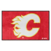 Fan Mats Calgary Flames 4X6 High-Traffic Mat With Durable Rubber Backing - Landscape Orientation