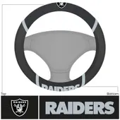 Fan Mats Las Vegas Raiders Embroidered Steering Wheel Cover