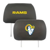 Fan Mats Los Angeles Rams Embroidered Head Rest Cover Set - 2 Pieces