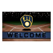 Fan Mats Milwaukee Brewers Rubber Door Mat - 18In. X 30In.