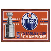 Fan Mats Edmonton Oilers Dynasty 5Ft. X 8Ft. Plush Area Rug