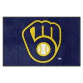 Fan Mats Milwaukee Brewers 4X6 High-Traffic Mat With Durable Rubber Backing - Landscape Orientation