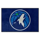 Fan Mats Minnesota Timberwolves 4X6 High-Traffic Mat With Durable Rubber Backing - Landscape Orienta