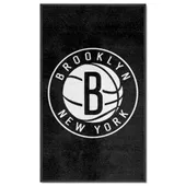 Fan Mats Brooklyn Nets 3X5 High-Traffic Mat With Durable Rubber Backing - Portrait Orientation