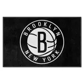 Fan Mats Brooklyn Nets 4X6 High-Traffic Mat With Durable Rubber Backing - Landscape Orientation