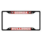 Fan Mats Georgia Bulldogs Metal License Plate Frame Black Finish